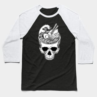 Kawaii Japanese Anime Skeleton Ramen Halloween Baseball T-Shirt